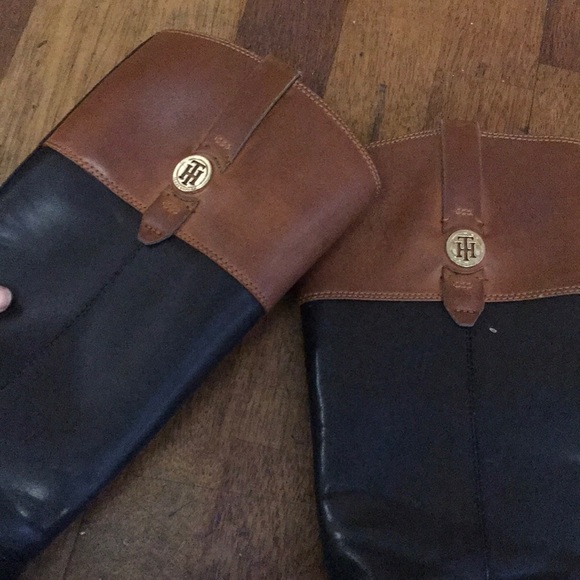 Tommy Hilfiger Leather Riding Boots - Picture 3 of 6
